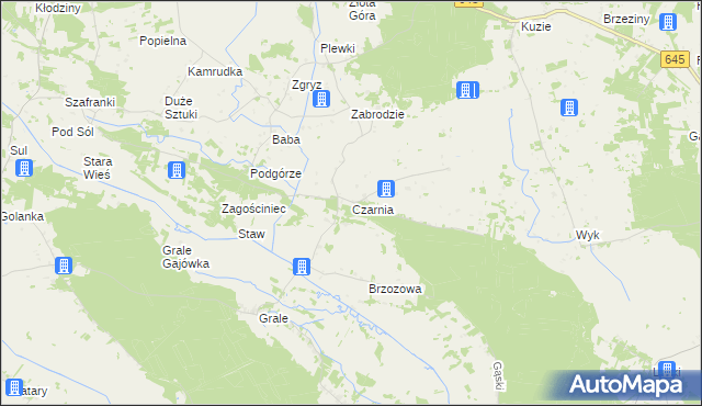 mapa Czarnia gmina Kadzidło, Czarnia gmina Kadzidło na mapie Targeo