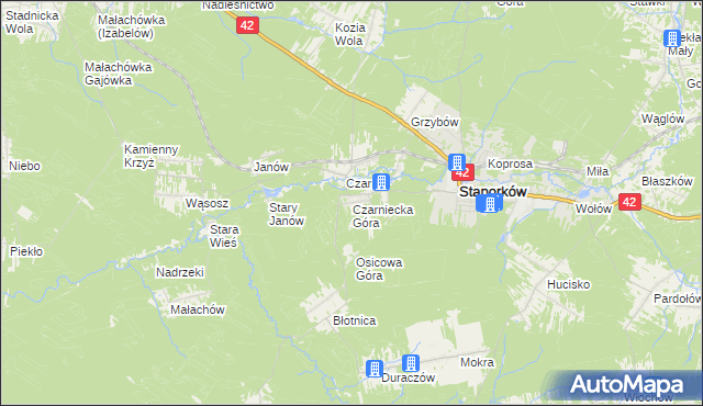 mapa Czarniecka Góra, Czarniecka Góra na mapie Targeo