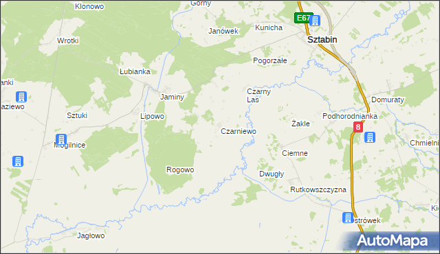 mapa Czarniewo, Czarniewo na mapie Targeo