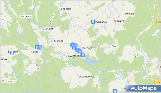 mapa Czarnogłowy, Czarnogłowy na mapie Targeo