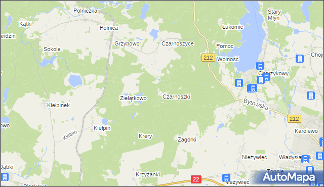 mapa Czarnoszki, Czarnoszki na mapie Targeo