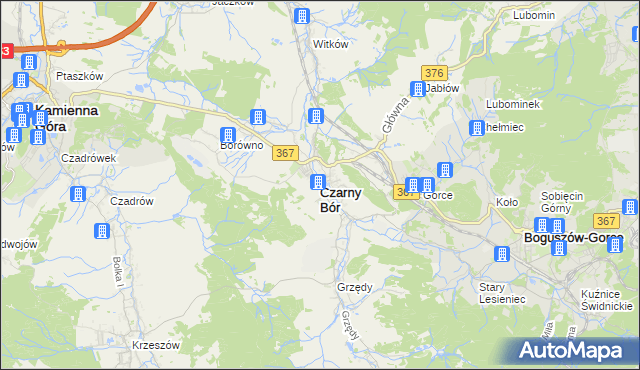 mapa Czarny Bór, Czarny Bór na mapie Targeo
