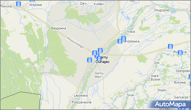 mapa Czarny Dunajec, Czarny Dunajec na mapie Targeo