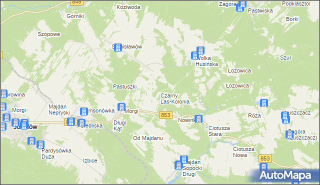 mapa Czarny Las-Kolonia, Czarny Las-Kolonia na mapie Targeo