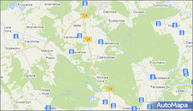 mapa Czartoszowy, Czartoszowy na mapie Targeo