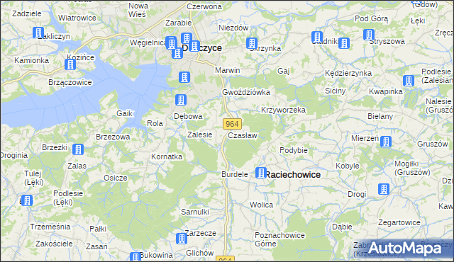 mapa Czasław gmina Raciechowice, Czasław gmina Raciechowice na mapie Targeo
