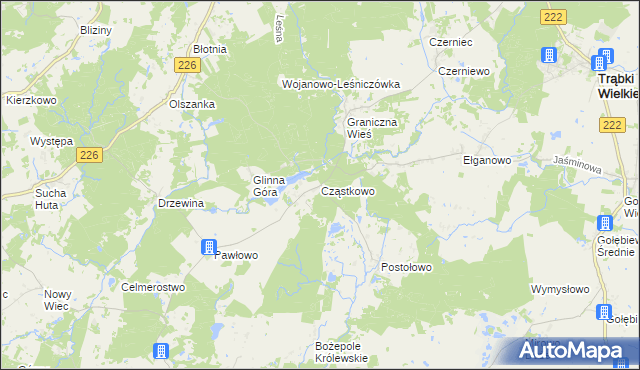 mapa Cząstkowo, Cząstkowo na mapie Targeo