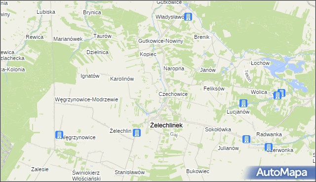 mapa Czechowice, Czechowice na mapie Targeo