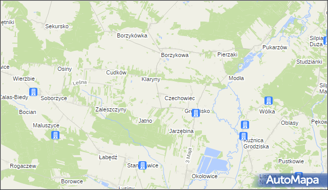 mapa Czechowiec, Czechowiec na mapie Targeo