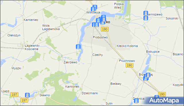 mapa Czechy gmina Kłecko, Czechy gmina Kłecko na mapie Targeo