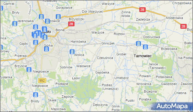 mapa Czeluśnica, Czeluśnica na mapie Targeo