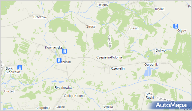 mapa Czepielin-Kolonia, Czepielin-Kolonia na mapie Targeo