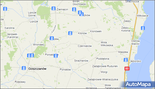 mapa Czerniaków, Czerniaków na mapie Targeo