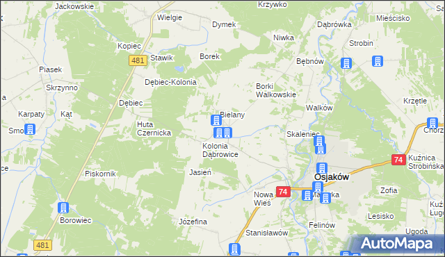 mapa Czernice gmina Osjaków, Czernice gmina Osjaków na mapie Targeo