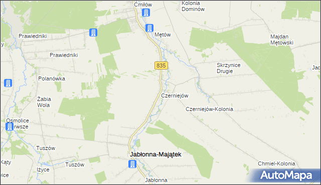 mapa Czerniejów gmina Jabłonna, Czerniejów gmina Jabłonna na mapie Targeo