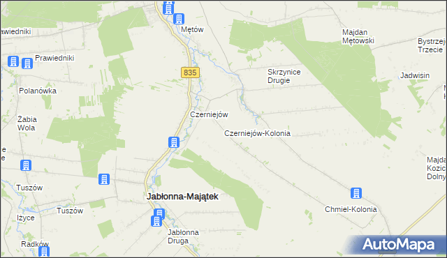 mapa Czerniejów-Kolonia, Czerniejów-Kolonia na mapie Targeo