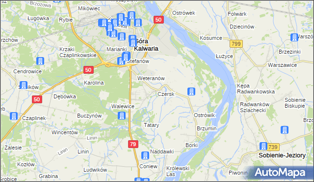 mapa Czersk gmina Góra Kalwaria, Czersk gmina Góra Kalwaria na mapie Targeo