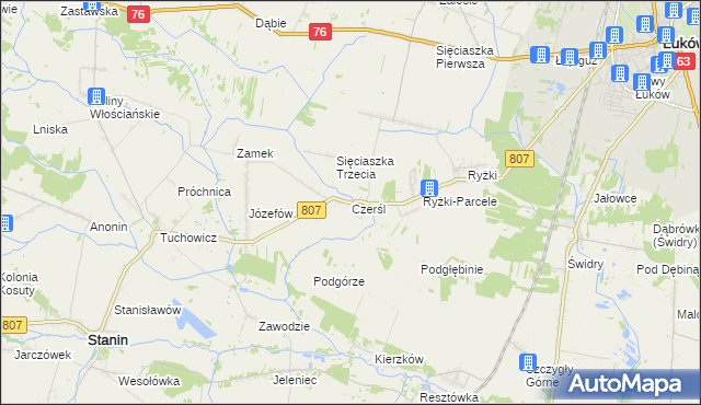 mapa Czerśl, Czerśl na mapie Targeo