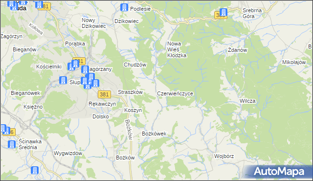 mapa Czerwieńczyce, Czerwieńczyce na mapie Targeo