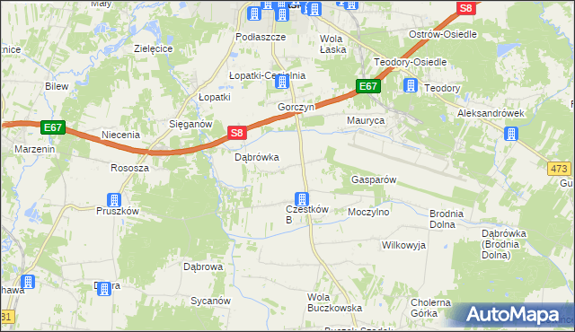 mapa Czestków A, Czestków A na mapie Targeo