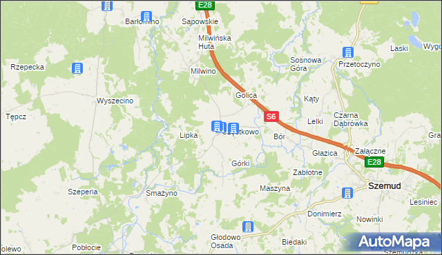 mapa Częstkowo gmina Szemud, Częstkowo gmina Szemud na mapie Targeo