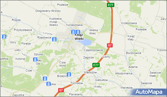 mapa Częstoszowice, Częstoszowice na mapie Targeo