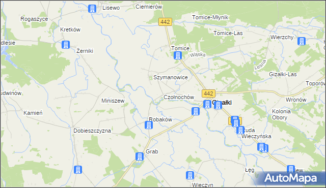 mapa Czołnochów, Czołnochów na mapie Targeo