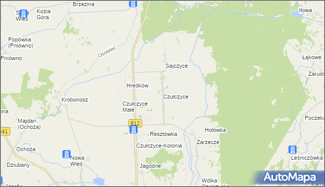 mapa Czułczyce, Czułczyce na mapie Targeo