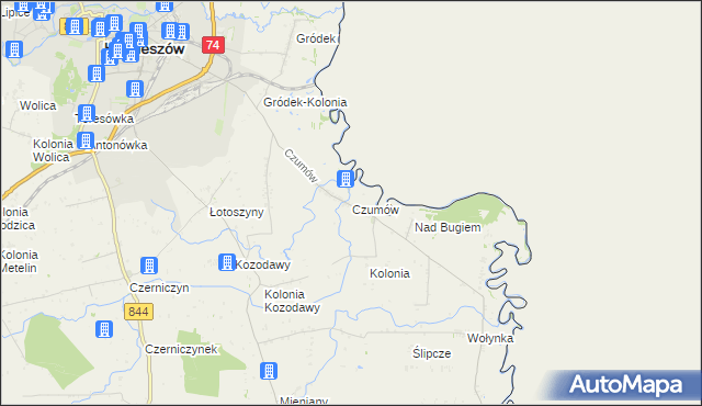 mapa Czumów, Czumów na mapie Targeo