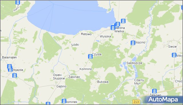 mapa Czysta gmina Smołdzino, Czysta gmina Smołdzino na mapie Targeo