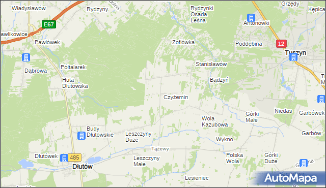 mapa Czyżemin, Czyżemin na mapie Targeo