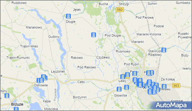 mapa Czyżewo gmina Rypin, Czyżewo gmina Rypin na mapie Targeo