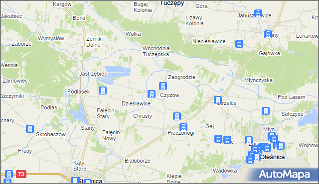 mapa Czyżów gmina Stopnica, Czyżów gmina Stopnica na mapie Targeo