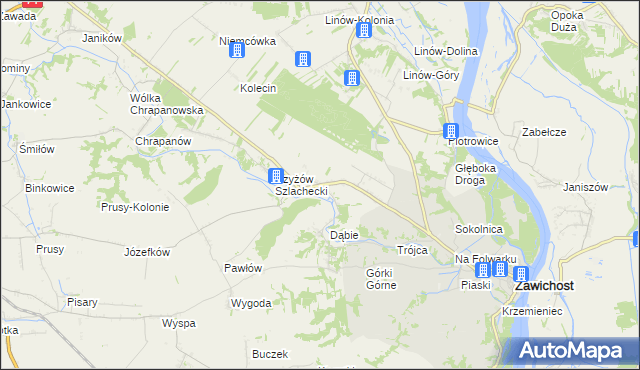 mapa Czyżów Plebański, Czyżów Plebański na mapie Targeo