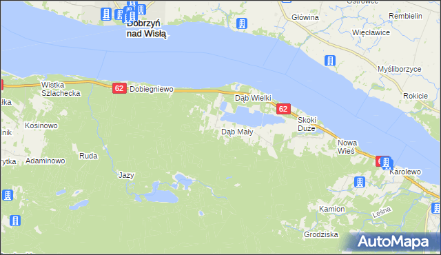 mapa Dąb Mały, Dąb Mały na mapie Targeo
