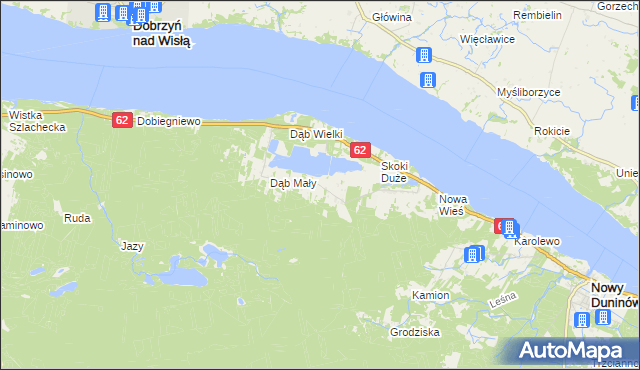 mapa Dąb Polski, Dąb Polski na mapie Targeo