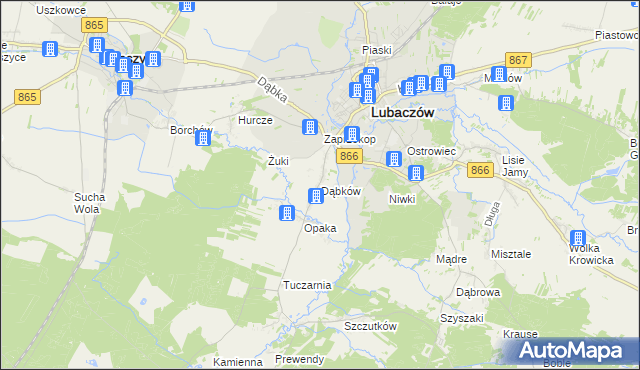mapa Dąbków, Dąbków na mapie Targeo