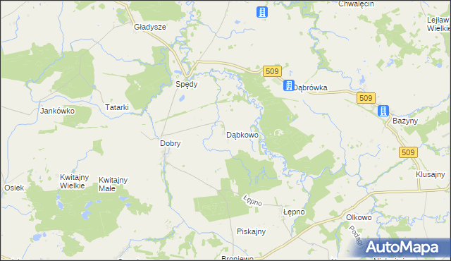 mapa Dąbkowo, Dąbkowo na mapie Targeo