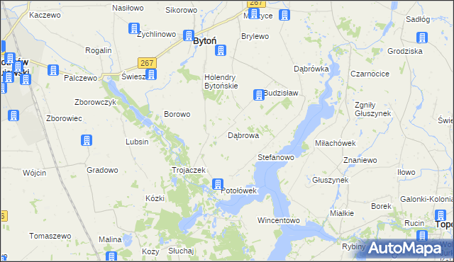 mapa Dąbrowa gmina Bytoń, Dąbrowa gmina Bytoń na mapie Targeo