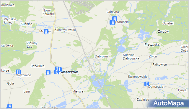 mapa Dąbrowa gmina Świerczów, Dąbrowa gmina Świerczów na mapie Targeo