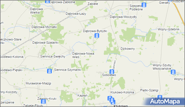 mapa Dąbrowa-Tworki, Dąbrowa-Tworki na mapie Targeo