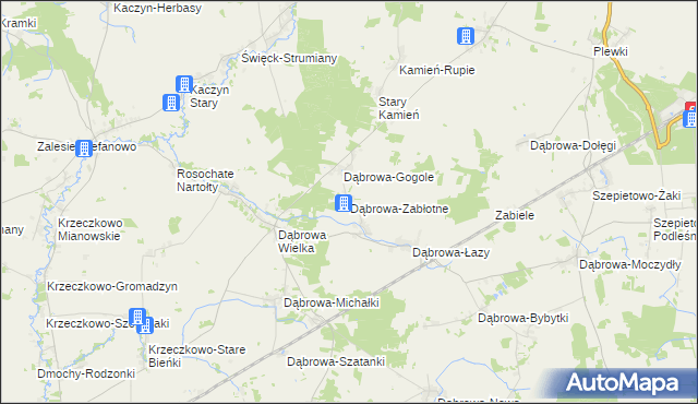 mapa Dąbrowa-Zabłotne, Dąbrowa-Zabłotne na mapie Targeo