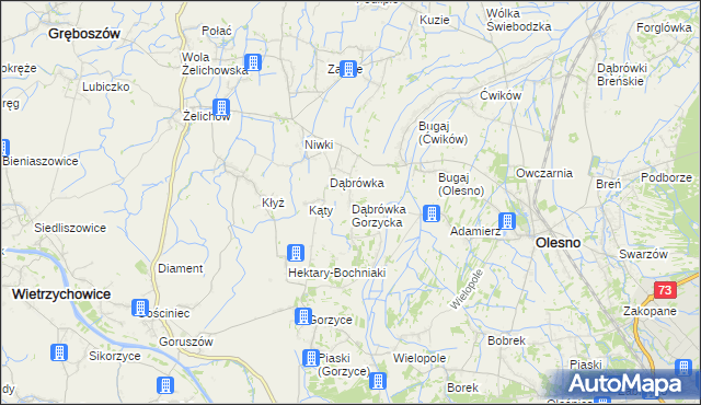 mapa Dąbrówka Gorzycka, Dąbrówka Gorzycka na mapie Targeo