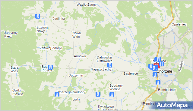 mapa Dąbrówka Ostrowska, Dąbrówka Ostrowska na mapie Targeo