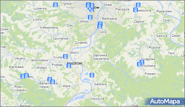 mapa Dąbrówka Starzeńska, Dąbrówka Starzeńska na mapie Targeo