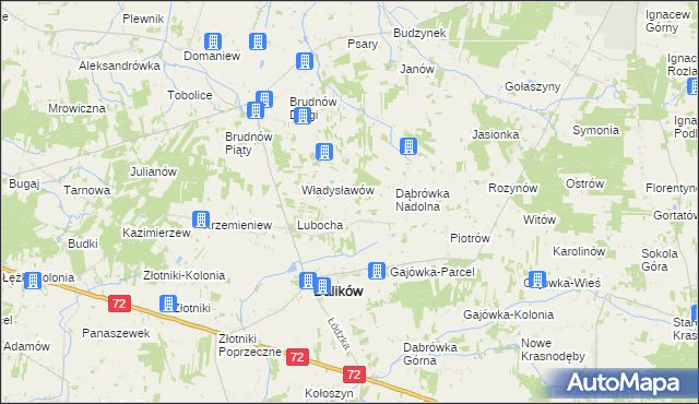 mapa Dąbrówka Woźnicka, Dąbrówka Woźnicka na mapie Targeo