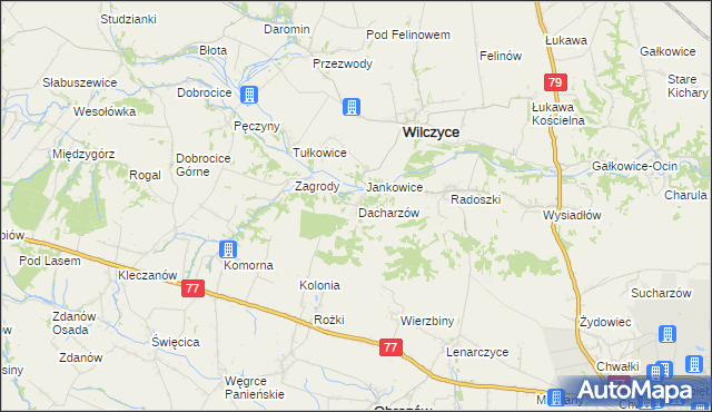 mapa Dacharzów, Dacharzów na mapie Targeo