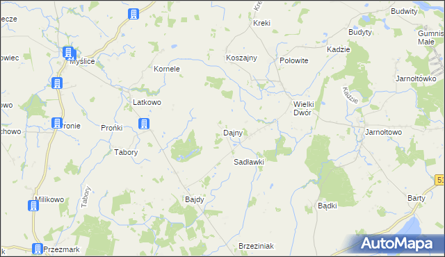 mapa Dajny, Dajny na mapie Targeo