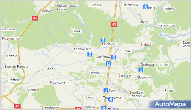 mapa Dalachów, Dalachów na mapie Targeo