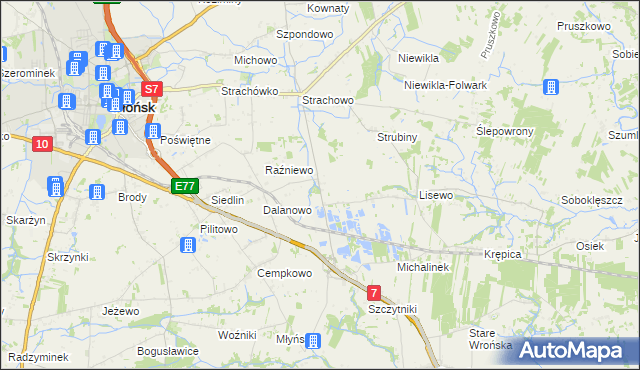 mapa Dalanówek, Dalanówek na mapie Targeo